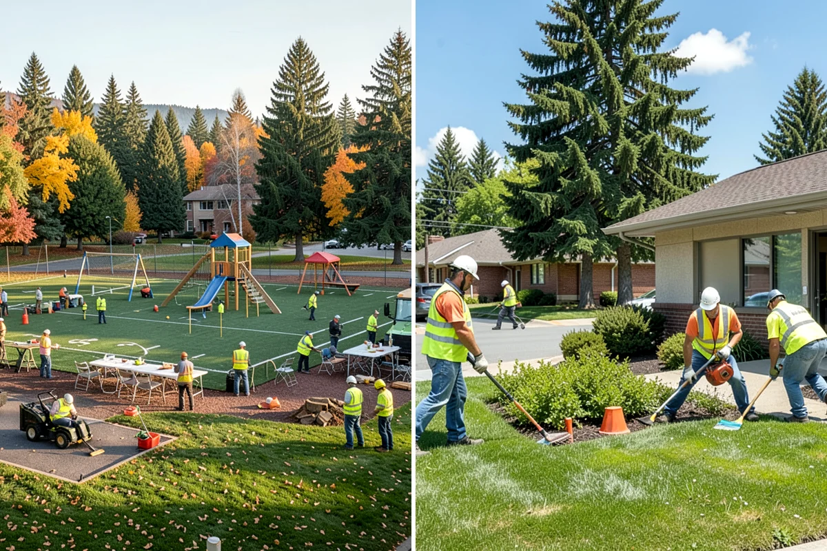 Senior Center Grounds Maintenance in Lakewood, Pierce County, WA - Assess walkways and entrances for mobility and slip hazards