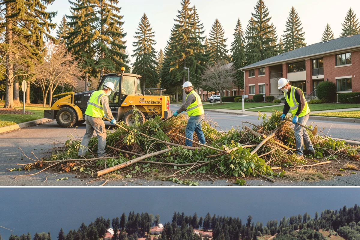 Senior Center Grounds Maintenance in Lakewood, Pierce County, WA - Moss and leaf removal on walkways is most critical through the wet months from October to March.