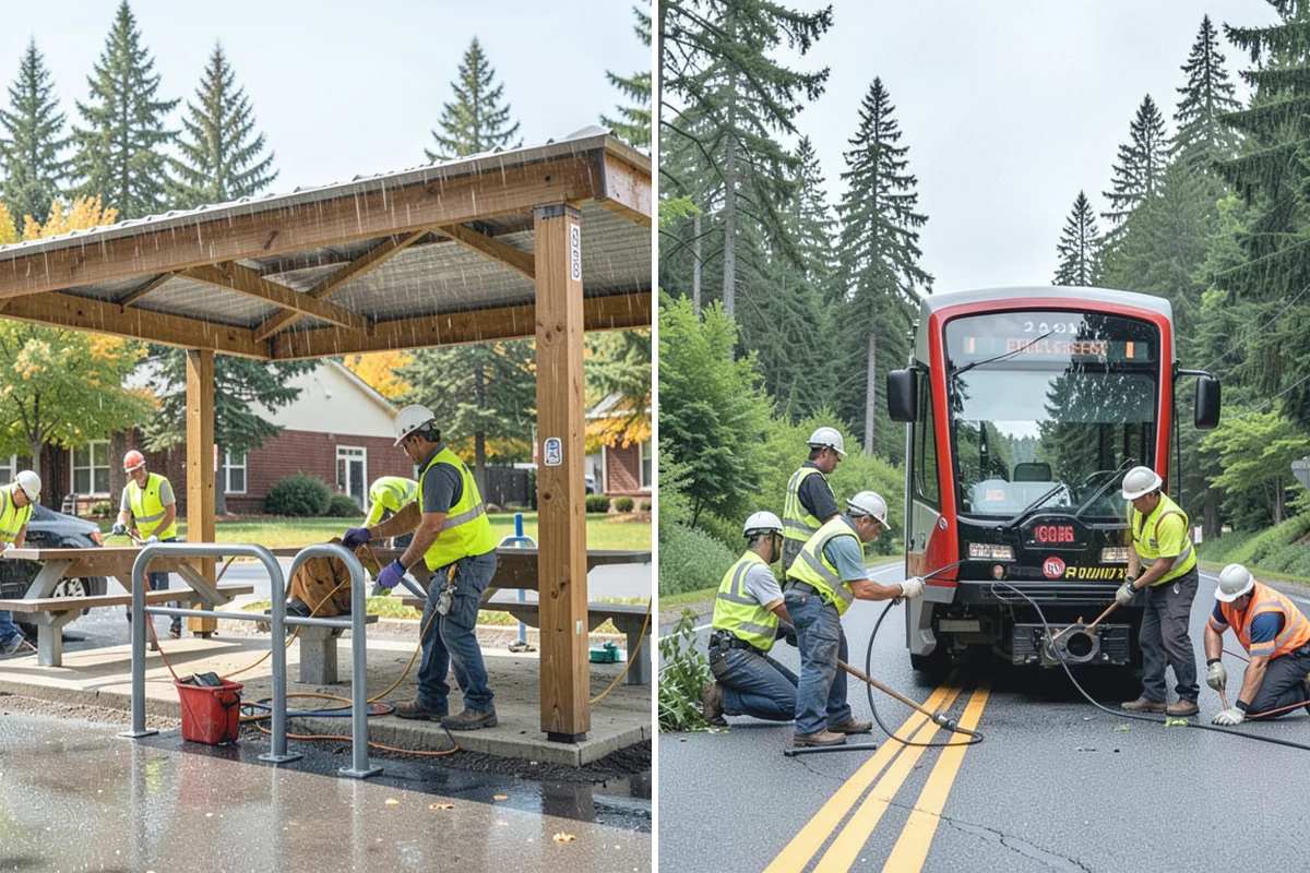 Senior Center Grounds Maintenance in Marysville, Snohomish County, WA - Assess walkways and entrances for mobility and slip hazards