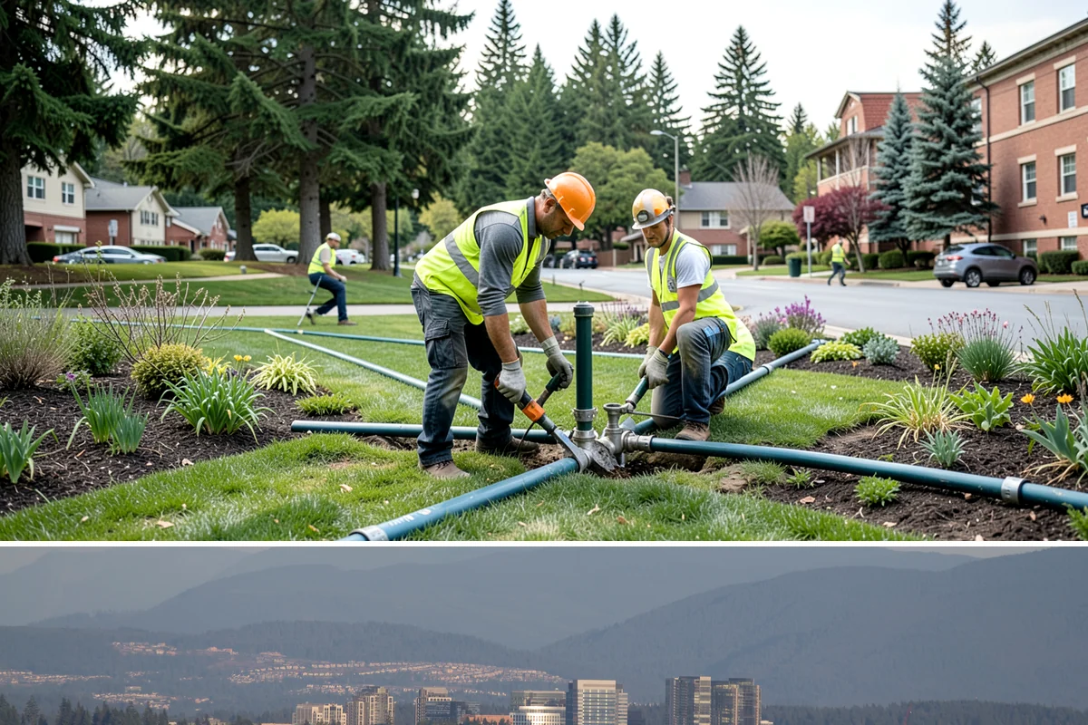 Senior Center Grounds Maintenance in Medina, King County, WA - Moss and leaf removal on walkways is most critical through the wet months from October to March.
