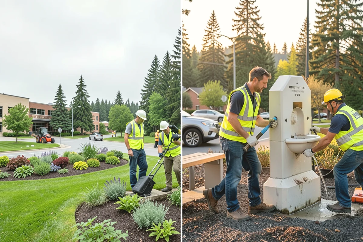 Senior Center Grounds Maintenance in Mercer Island, King County, WA - Assess walkways and entrances for mobility and slip hazards