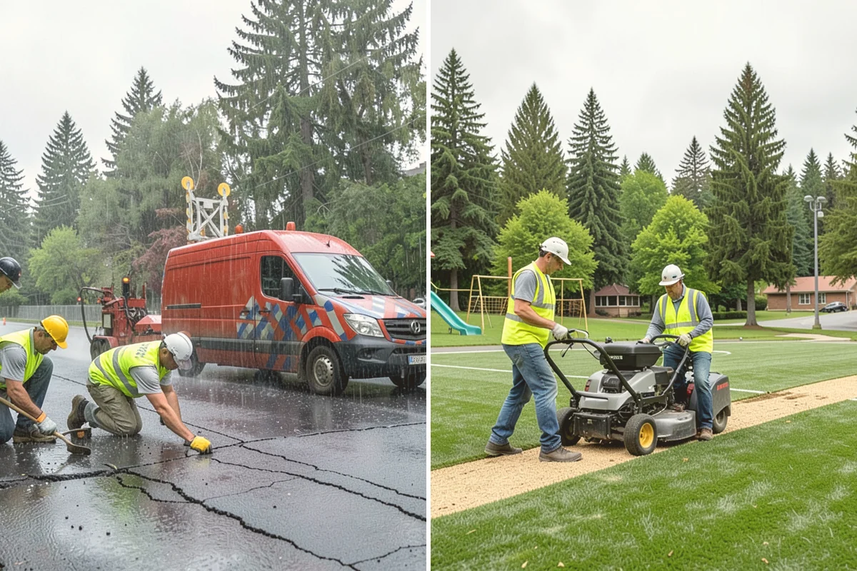 Senior Center Grounds Maintenance in Milton, King County, WA - Assess walkways and entrances for mobility and slip hazards