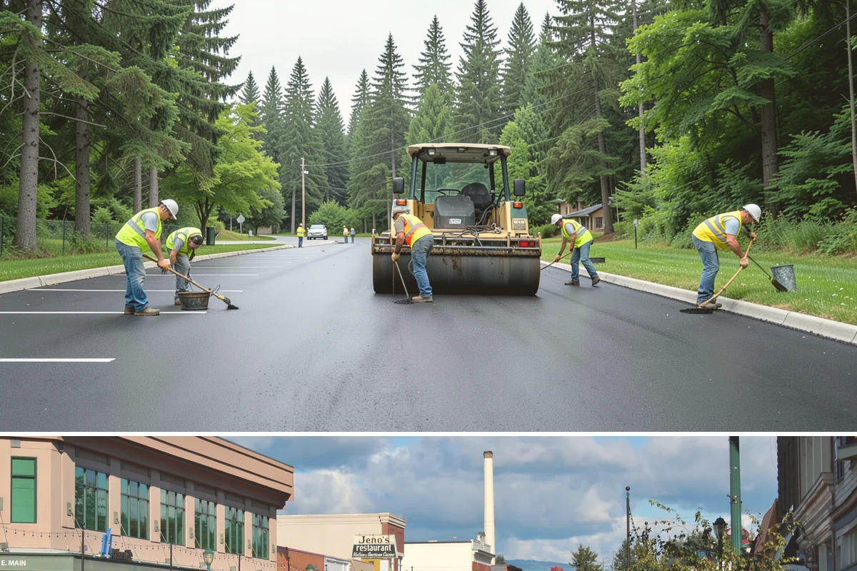 Senior Center Grounds Maintenance in Monroe, Snohomish County, WA - Moss and leaf removal on walkways is most critical through the wet months from October to March.