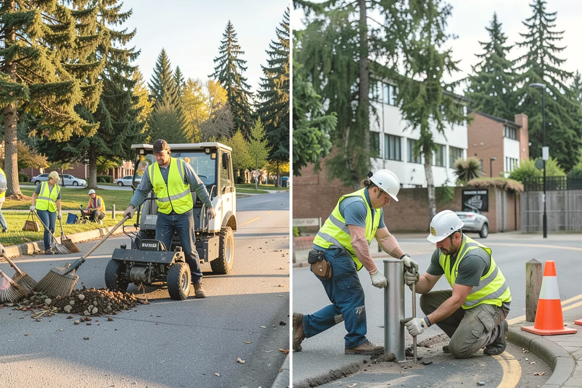Senior Center Grounds Maintenance in Ruston, Pierce County, WA - Assess walkways and entrances for mobility and slip hazards