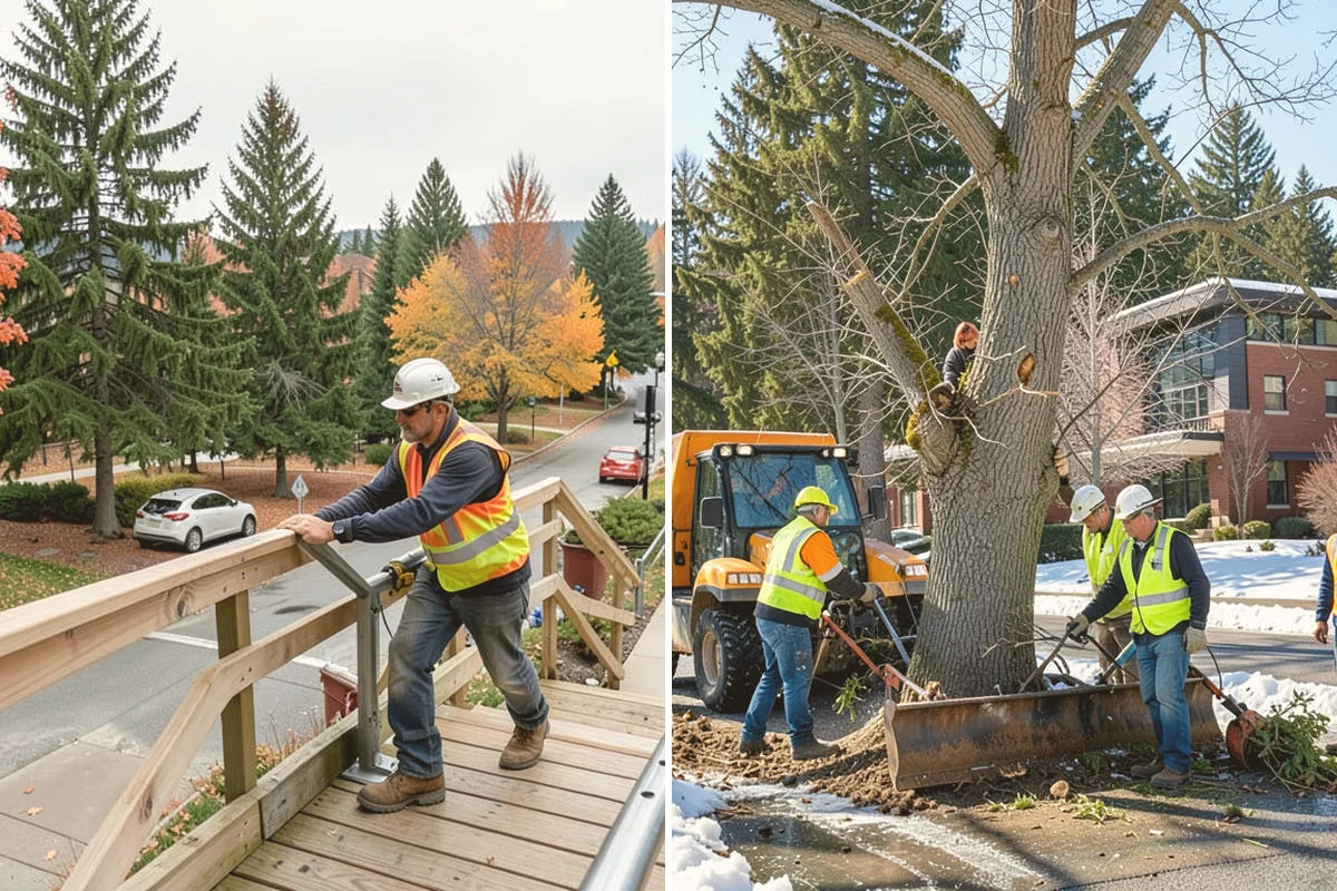 Senior Center Grounds Maintenance in Sammamish, King County, WA - Assess walkways and entrances for mobility and slip hazards