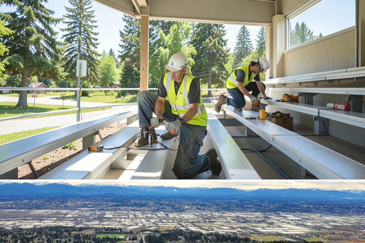 Senior Center Grounds Maintenance in SeaTac, King County, WA - Moss and leaf removal on walkways is most critical through the wet months from October to March.