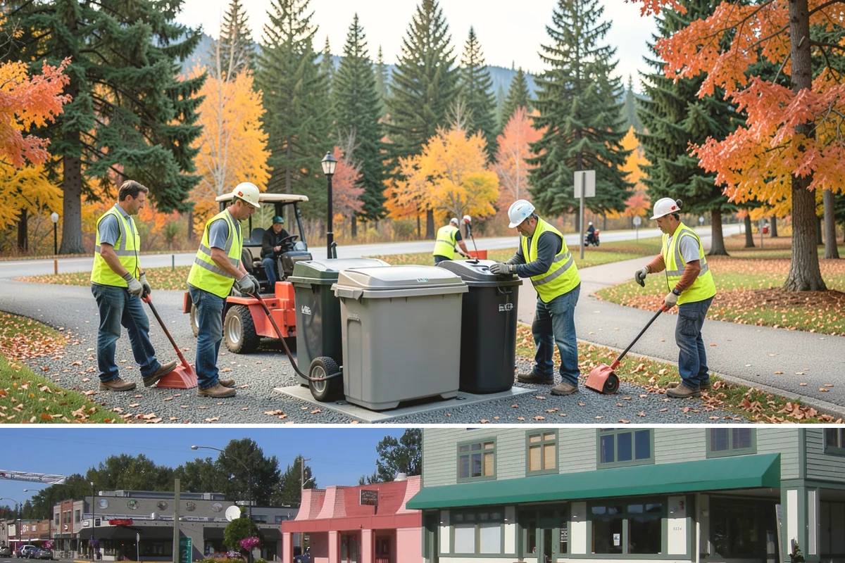 Senior Center Grounds Maintenance in Snoqualmie, King County, WA - Moss and leaf removal on walkways is most critical through the wet months from October to March.