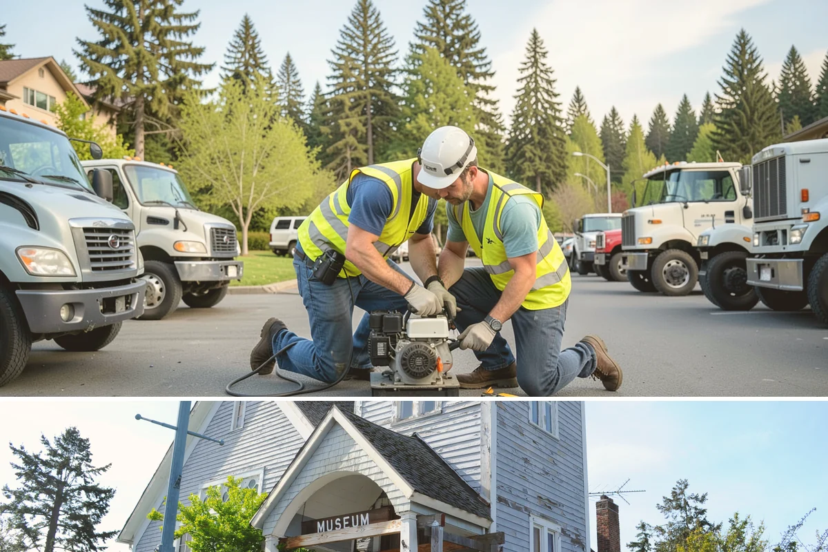 Senior Center Grounds Maintenance in Steilacoom, Pierce County, WA - Moss and leaf removal on walkways is most critical through the wet months from October to March.