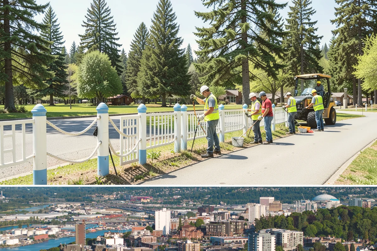 Senior Center Grounds Maintenance in Tacoma, Pierce County, WA - Moss and leaf removal on walkways is most critical through the wet months from October to March.