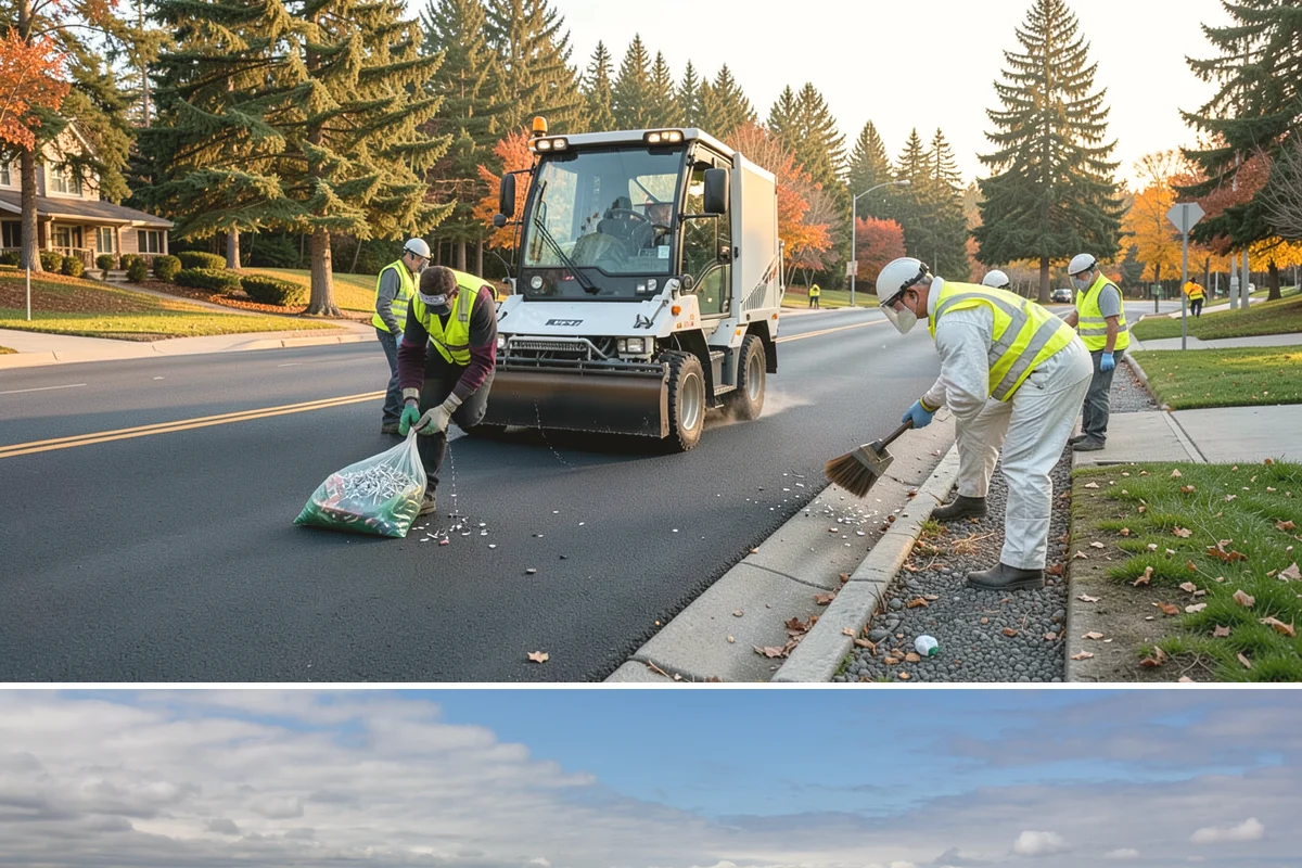 Senior Center Grounds Maintenance in University Place, Pierce County, WA - Moss and leaf removal on walkways is most critical through the wet months from October to March.