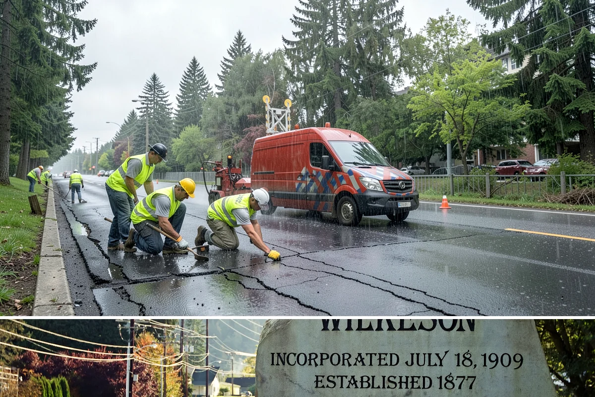 Senior Center Grounds Maintenance in Wilkeson, Pierce County, WA - Moss and leaf removal on walkways is most critical through the wet months from October to March.