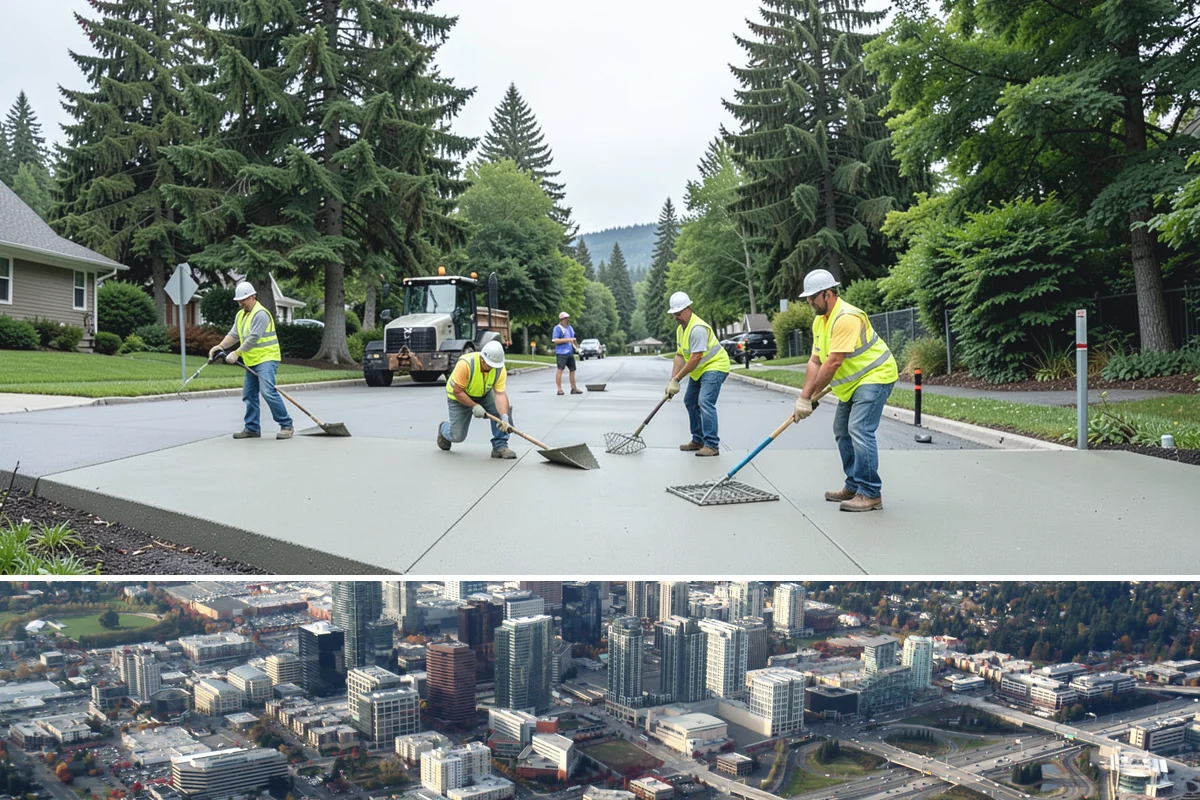 Shade Sail Installation in Bellevue, King County, WA - Shade structures are best installed in spring so they are in place for the sunniest summer months of heaviest park use.