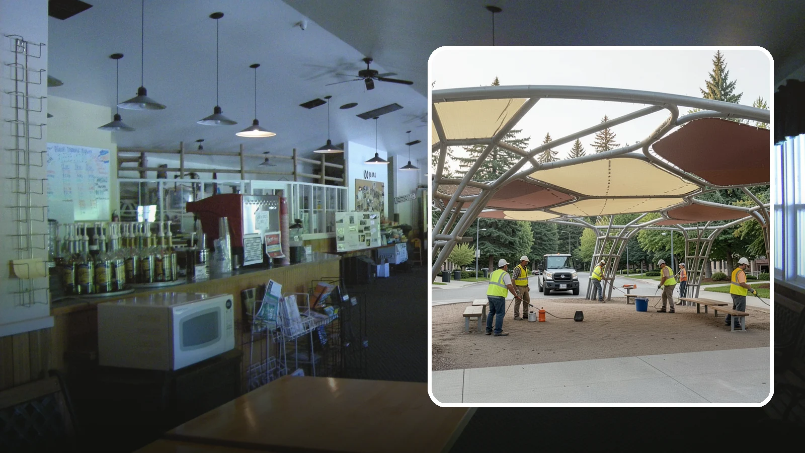 Shade Sail Installation in Black Diamond, King County, WA - Engineered shade sail and structure installation providing UV protection over play areas, seating, and gathering spaces.
