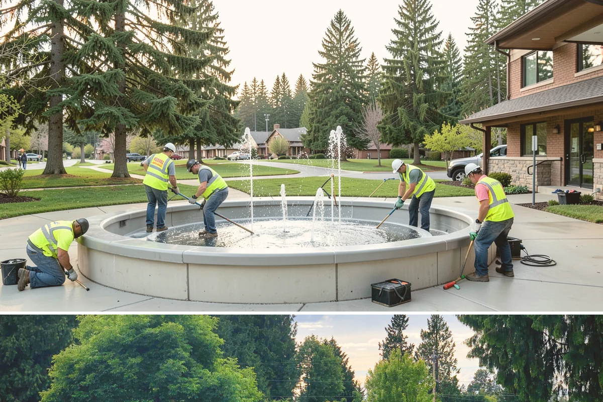 Shade Sail Installation in Bonney Lake, Pierce County, WA - Shade structures are best installed in spring so they are in place for the sunniest summer months of heaviest park use.
