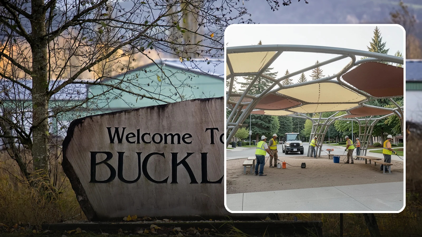 Shade Sail Installation in Buckley, Pierce County, WA - Engineered shade sail and structure installation providing UV protection over play areas, seating, and gathering spaces.
