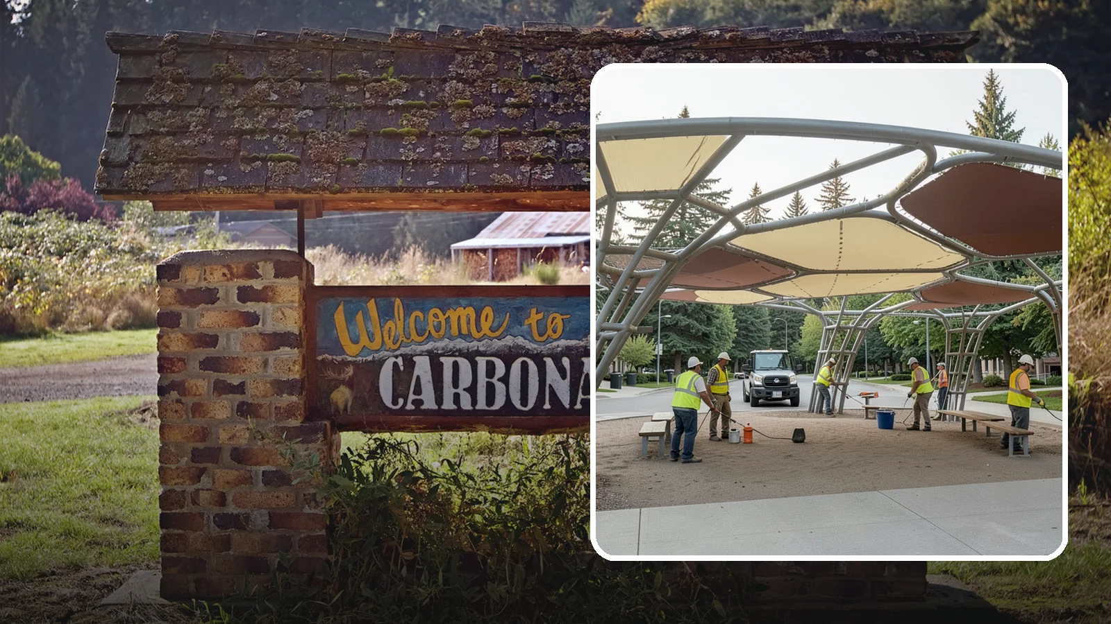 Shade Sail Installation in Carbonado, Pierce County, WA - Engineered shade sail and structure installation providing UV protection over play areas, seating, and gathering spaces.