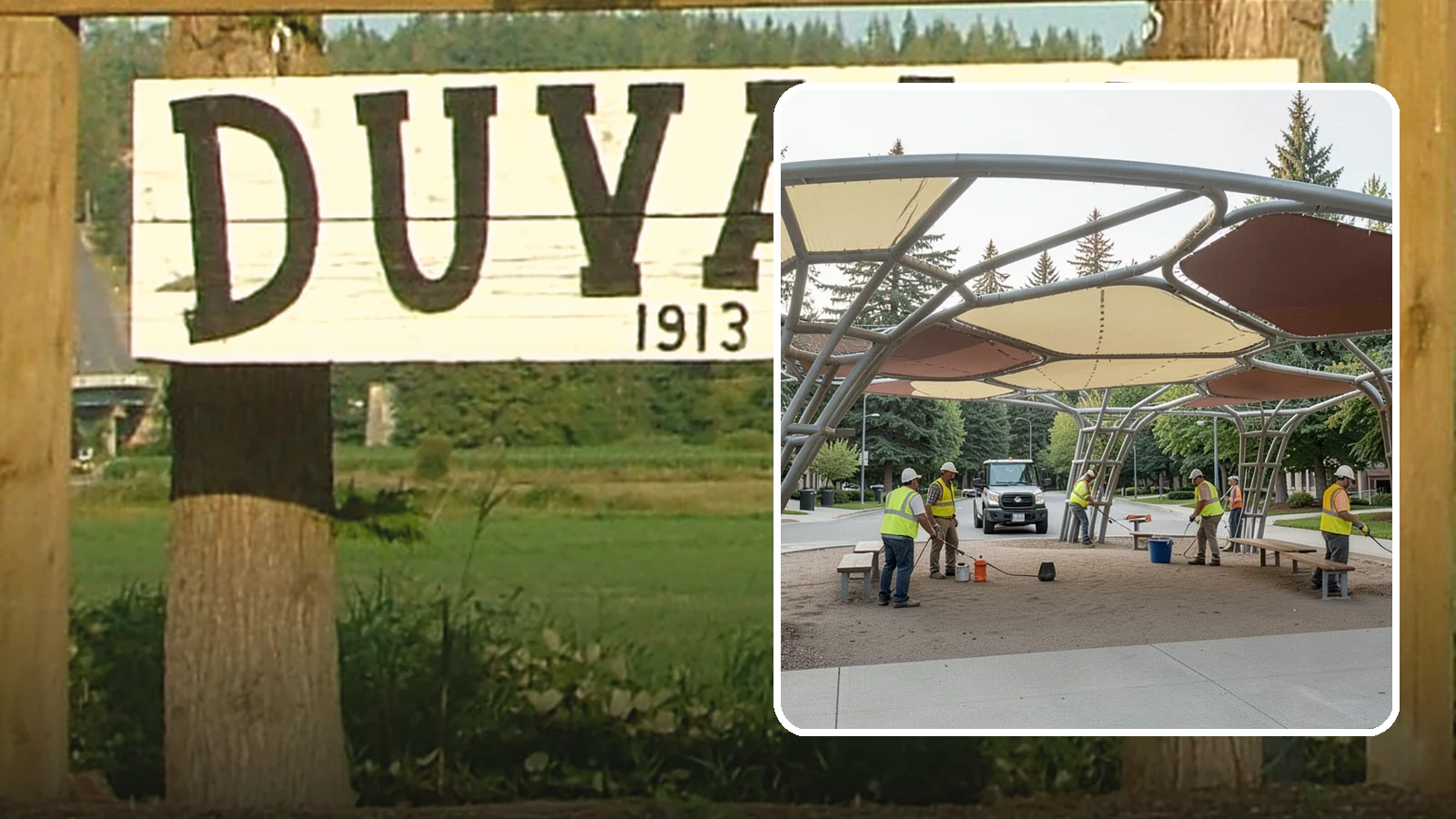 Shade Sail Installation in Duvall, King County, WA - Engineered shade sail and structure installation providing UV protection over play areas, seating, and gathering spaces.