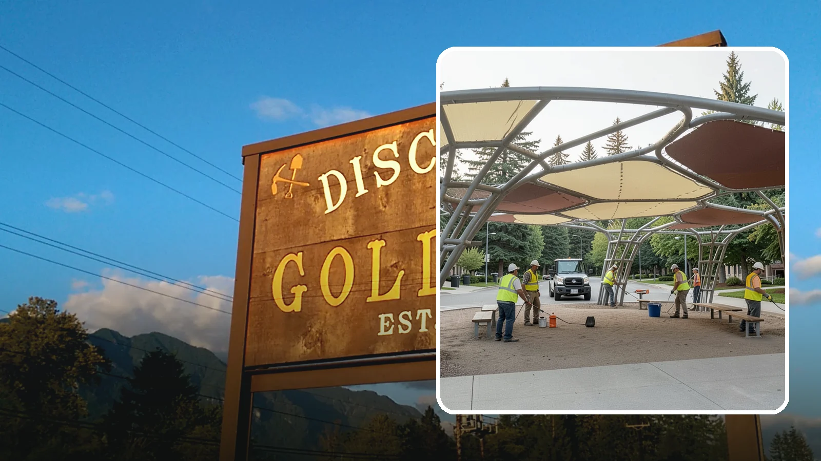 Shade Sail Installation in Gold Bar, Snohomish County, WA - Engineered shade sail and structure installation providing UV protection over play areas, seating, and gathering spaces.