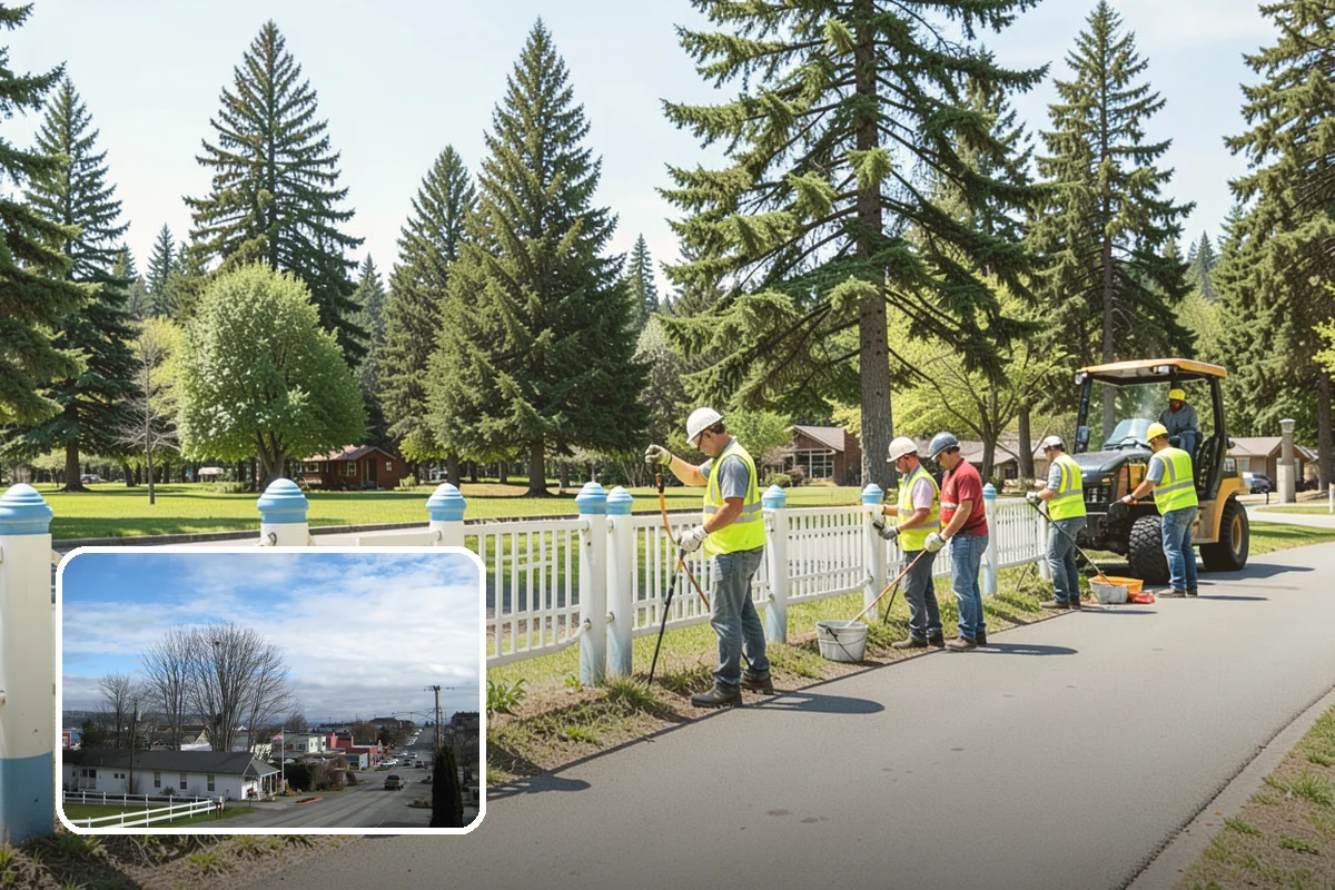 Shade Sail Installation in Langley, Island County, WA - Reduces UV exposure and heat over play and seating areas