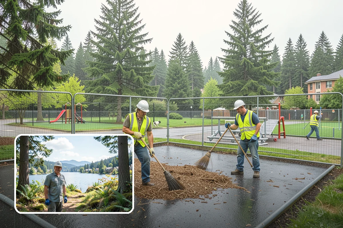 Shade Sail Installation in Milton, King County, WA - Reduces UV exposure and heat over play and seating areas