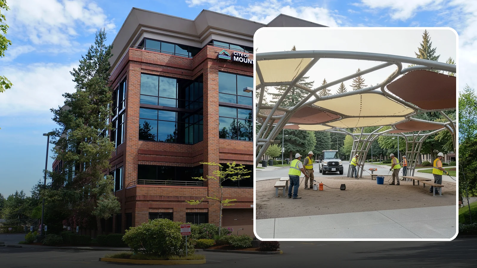 Shade Sail Installation in Mountlake Terrace, Snohomish County, WA - Engineered shade sail and structure installation providing UV protection over play areas, seating, and gathering spaces.