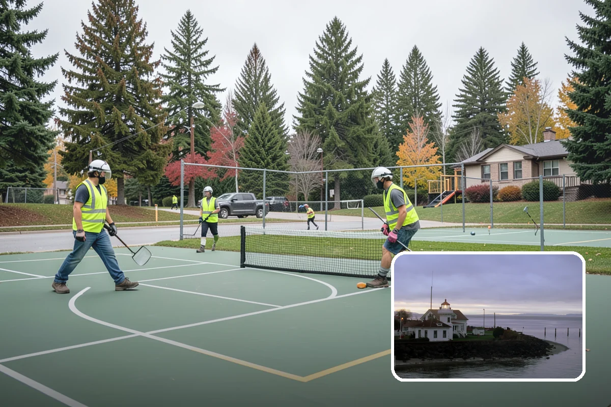 Shade Sail Installation in Mukilteo, Snohomish County, WA - Reduces UV exposure and heat over play and seating areas