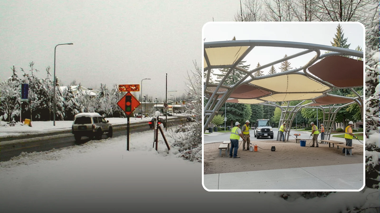 Shade Sail Installation in Newcastle, King County, WA - Engineered shade sail and structure installation providing UV protection over play areas, seating, and gathering spaces.