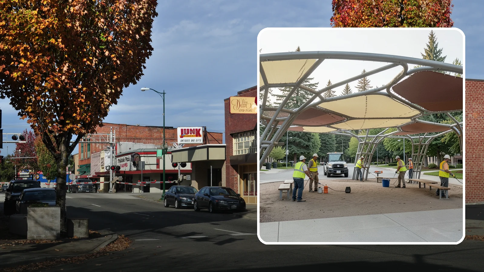 Shade Sail Installation in Puyallup, Pierce County, WA - Engineered shade sail and structure installation providing UV protection over play areas, seating, and gathering spaces.