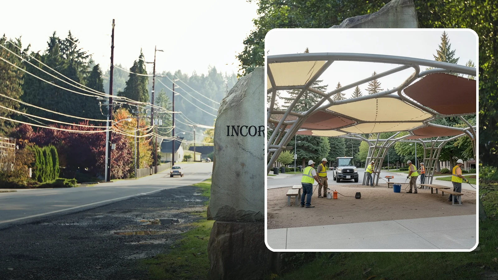 Shade Sail Installation in Wilkeson, Pierce County, WA - Engineered shade sail and structure installation providing UV protection over play areas, seating, and gathering spaces.