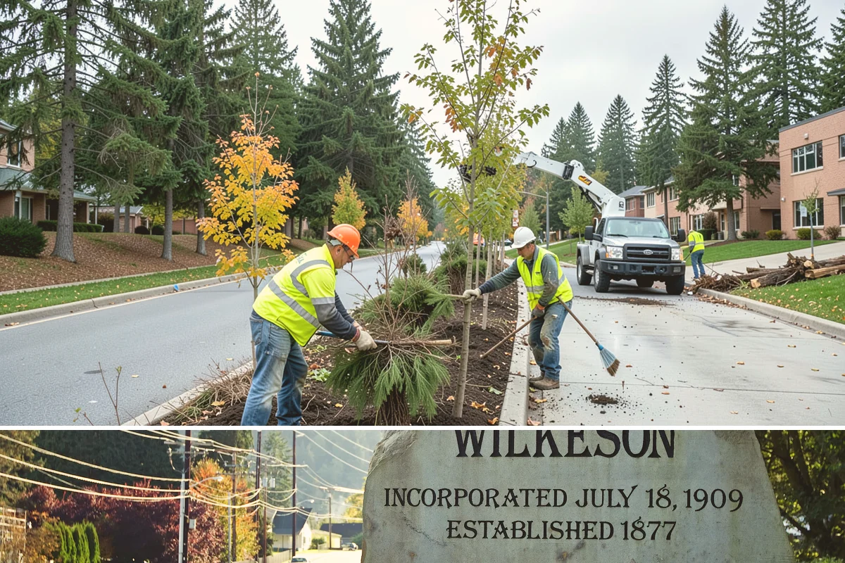 Shade Sail Installation in Wilkeson, Pierce County, WA - Shade structures are best installed in spring so they are in place for the sunniest summer months of heaviest park use.