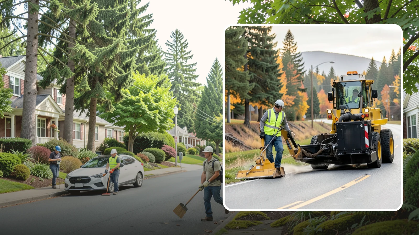 Shoulder Mowing in Beaux Arts Village, King County, WA - Targeted shoulder mowing that clears the paved-edge vegetation strip to protect pavement integrity and pedestrian safety.