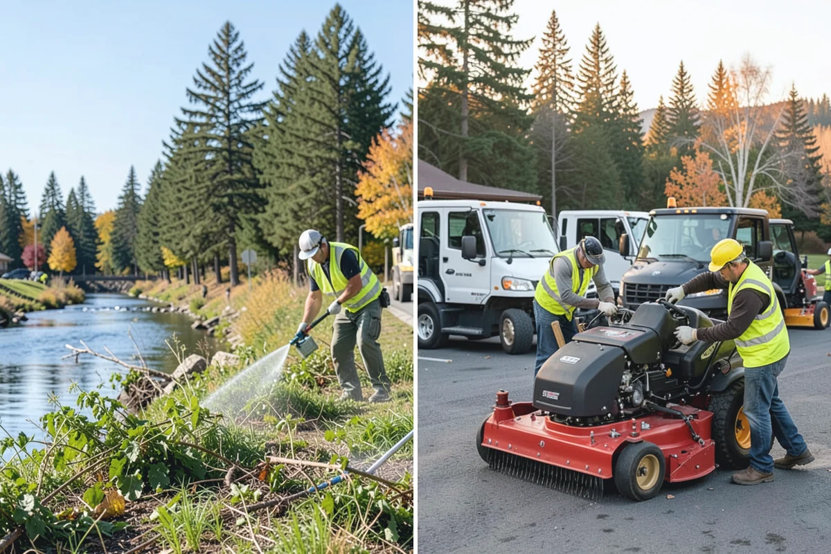 Shoulder Mowing in Beaux Arts Village, King County, WA - Identify shoulder segments and obstructions such as posts, hydrants, and mailboxes