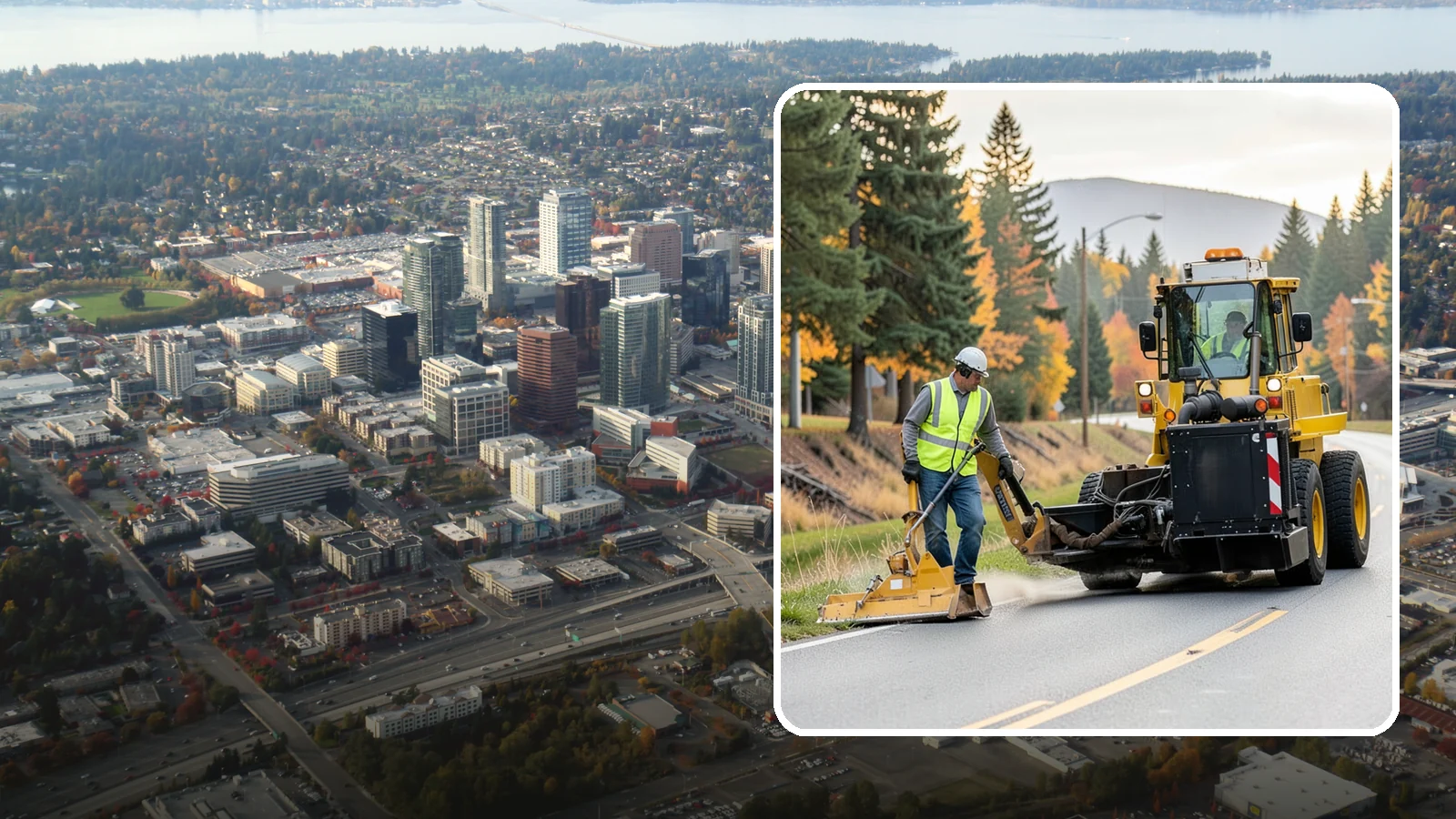 Shoulder Mowing in Bellevue, King County, WA - Targeted shoulder mowing that clears the paved-edge vegetation strip to protect pavement integrity and pedestrian safety.