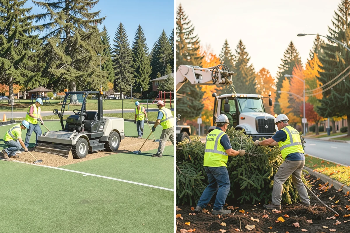 Shoulder Mowing in Black Diamond, King County, WA - Identify shoulder segments and obstructions such as posts, hydrants, and mailboxes