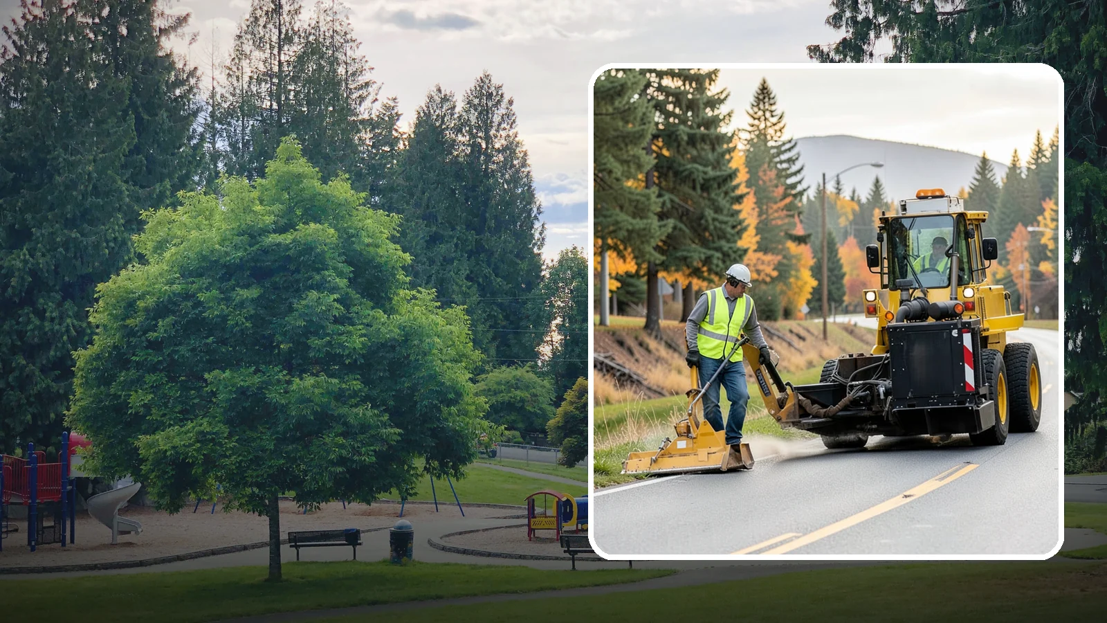 Shoulder Mowing in Bonney Lake, Pierce County, WA - Targeted shoulder mowing that clears the paved-edge vegetation strip to protect pavement integrity and pedestrian safety.