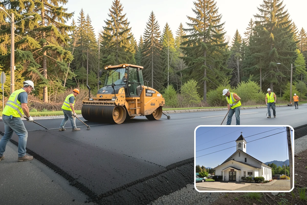 Shoulder Mowing in Concrete, Skagit County, WA - Slows pavement-edge deterioration by keeping the shoulder line dry and defined