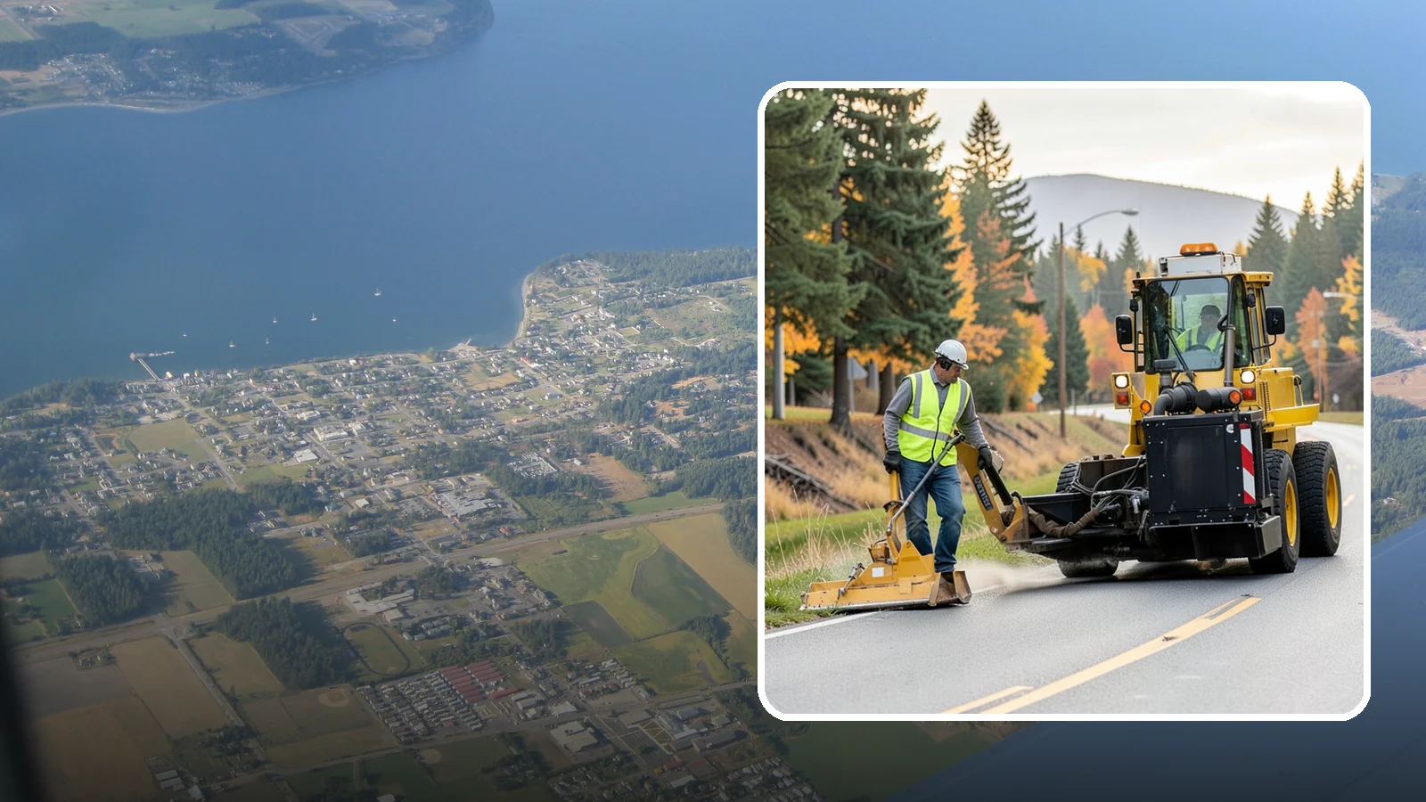 Shoulder Mowing in Coupeville, Island County, WA - Targeted shoulder mowing that clears the paved-edge vegetation strip to protect pavement integrity and pedestrian safety.