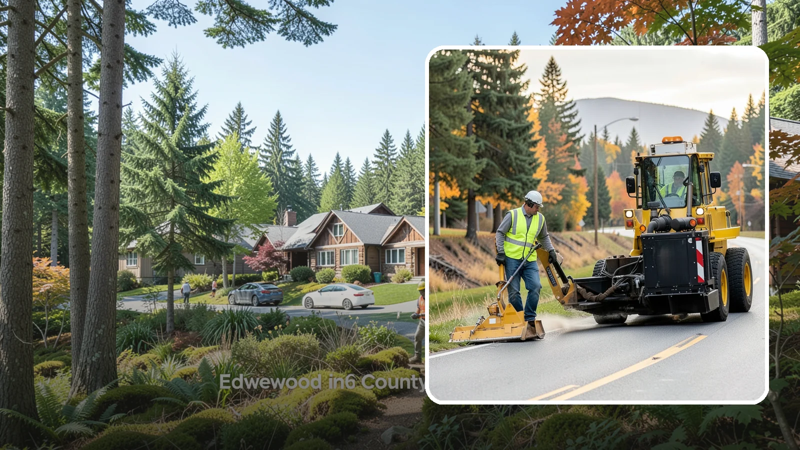 Shoulder Mowing in Edgewood, Pierce County, WA - Targeted shoulder mowing that clears the paved-edge vegetation strip to protect pavement integrity and pedestrian safety.