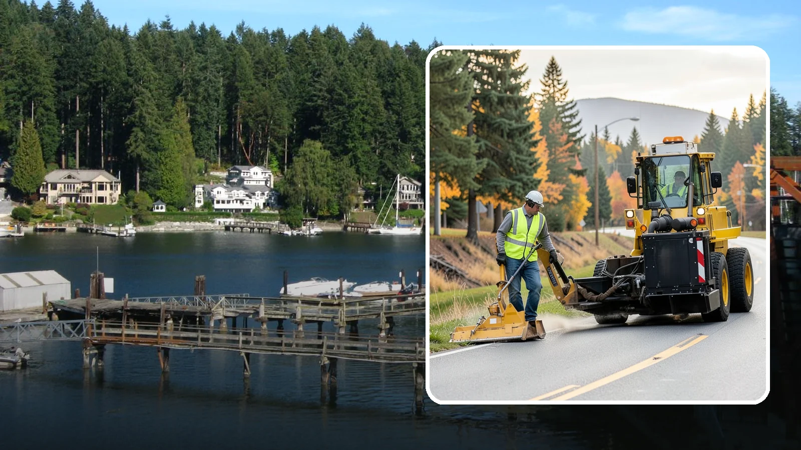 Shoulder Mowing in Gig Harbor, Pierce County, WA - Targeted shoulder mowing that clears the paved-edge vegetation strip to protect pavement integrity and pedestrian safety.
