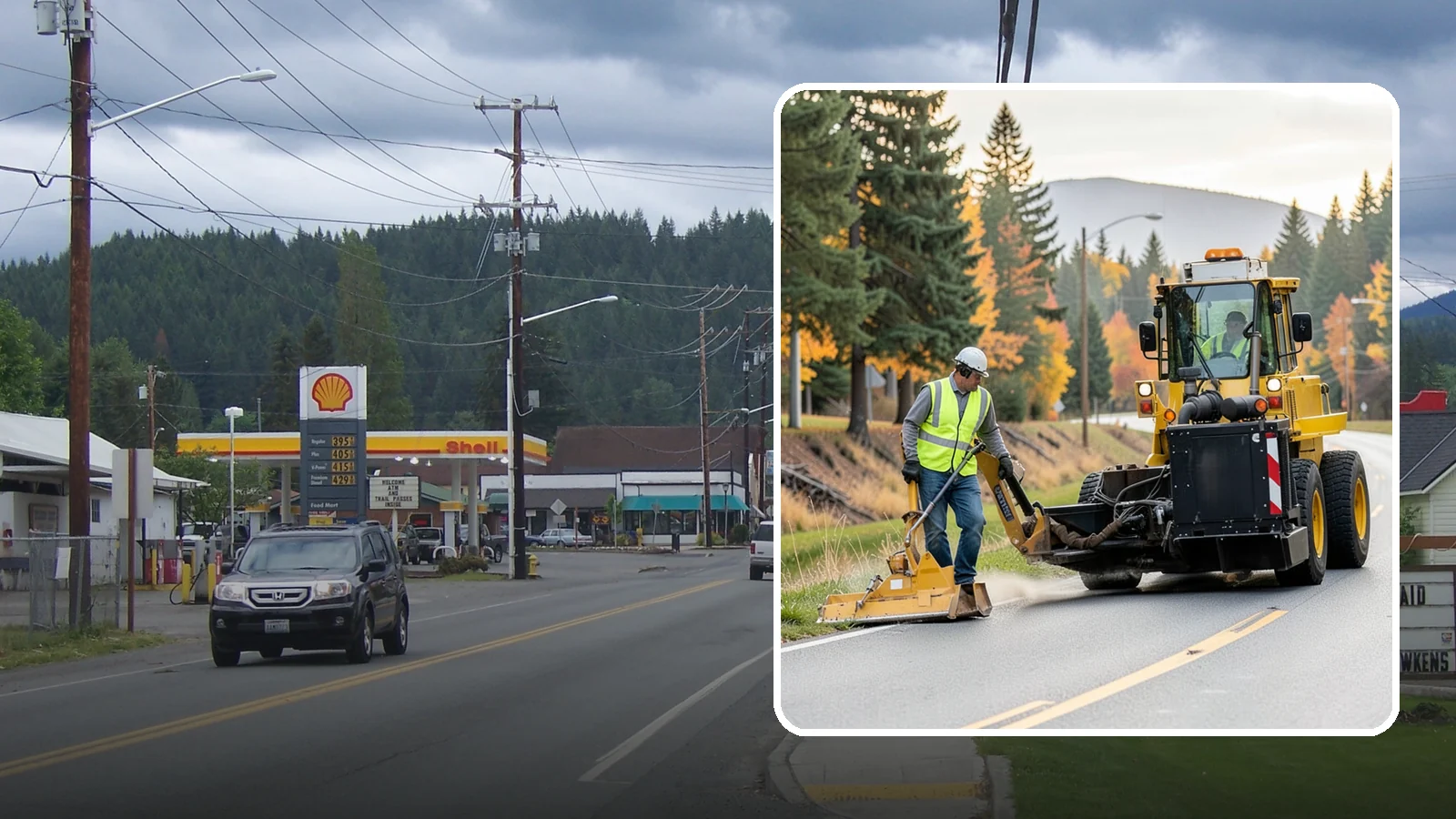 Shoulder Mowing in Granite Falls, Snohomish County, WA - Targeted shoulder mowing that clears the paved-edge vegetation strip to protect pavement integrity and pedestrian safety.