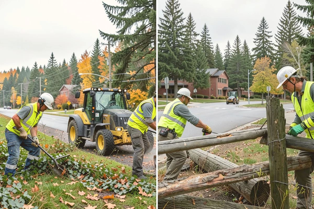 Shoulder Mowing in Kent, King County, WA - Identify shoulder segments and obstructions such as posts, hydrants, and mailboxes