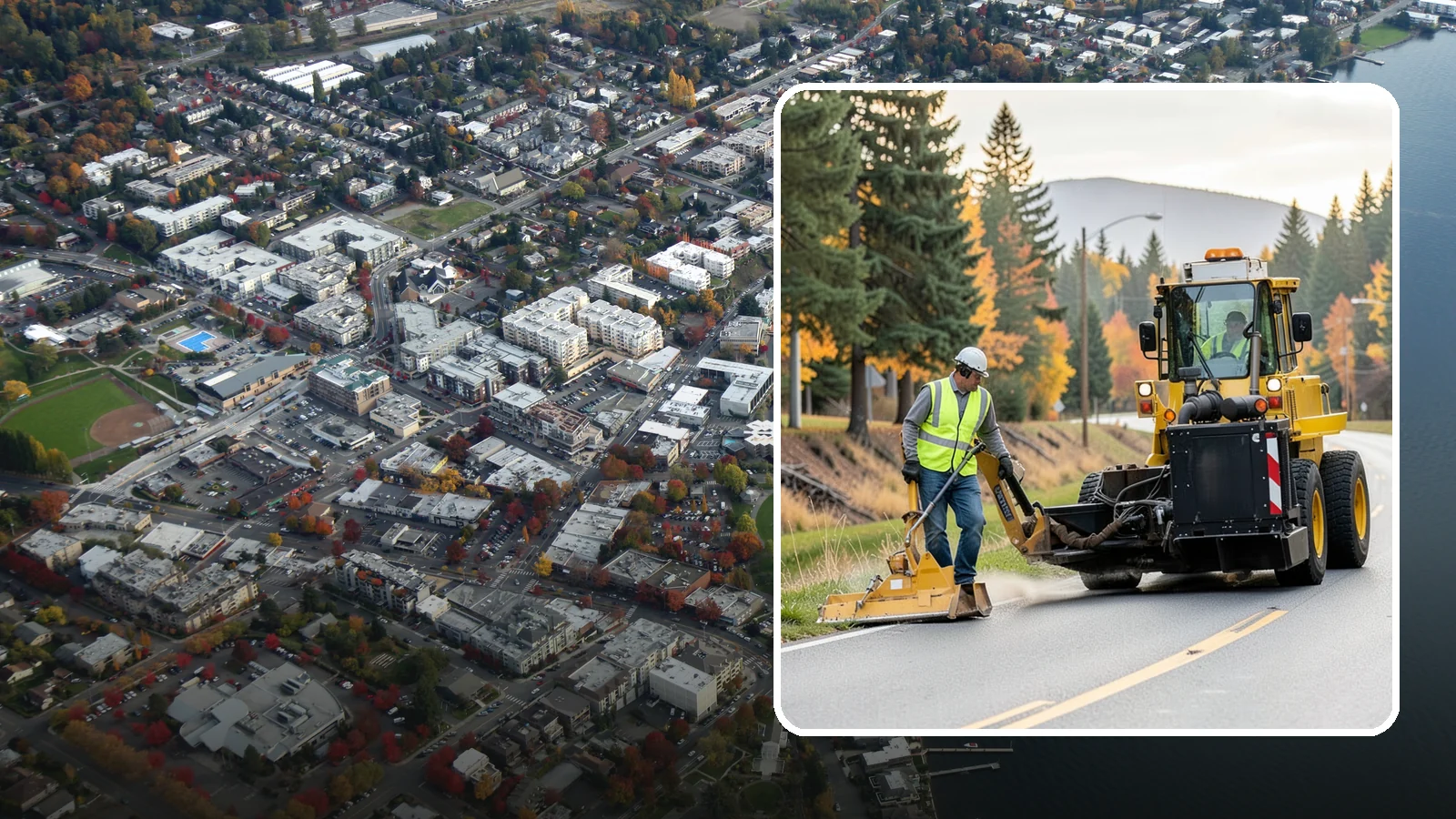 Shoulder Mowing in Kirkland, King County, WA - Targeted shoulder mowing that clears the paved-edge vegetation strip to protect pavement integrity and pedestrian safety.