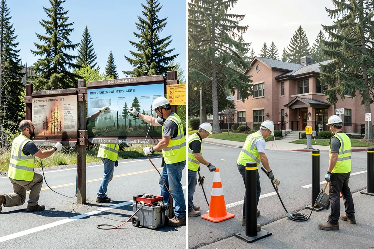 Shoulder Mowing in Lakewood, Pierce County, WA - Identify shoulder segments and obstructions such as posts, hydrants, and mailboxes