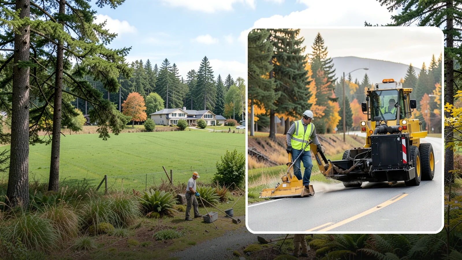 Shoulder Mowing in Lyman, Skagit County, WA - Targeted shoulder mowing that clears the paved-edge vegetation strip to protect pavement integrity and pedestrian safety.
