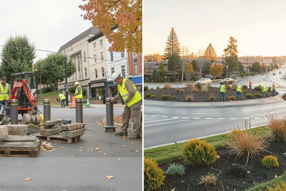 Shoulder Mowing in Lynnwood, Snohomish County, WA - Identify shoulder segments and obstructions such as posts, hydrants, and mailboxes