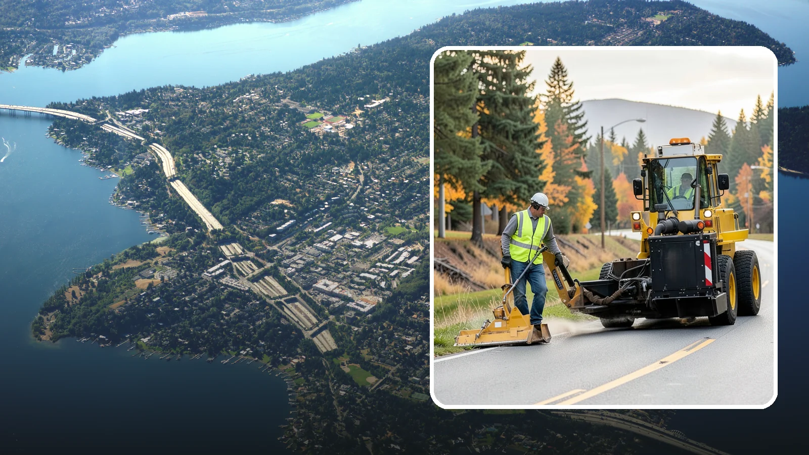 Shoulder Mowing in Mercer Island, King County, WA - Targeted shoulder mowing that clears the paved-edge vegetation strip to protect pavement integrity and pedestrian safety.