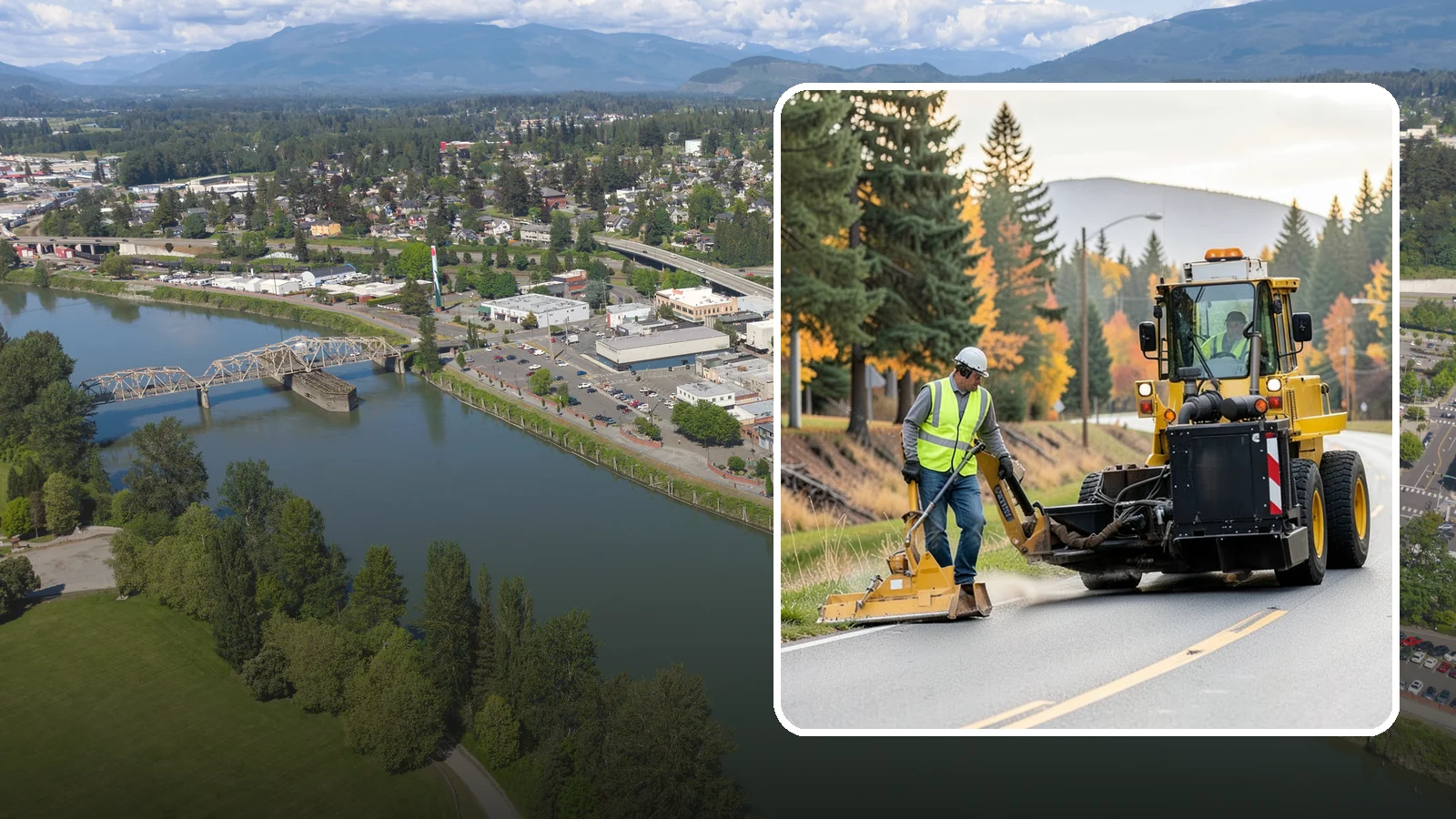 Shoulder Mowing in Mount Vernon, Skagit County, WA - Targeted shoulder mowing that clears the paved-edge vegetation strip to protect pavement integrity and pedestrian safety.