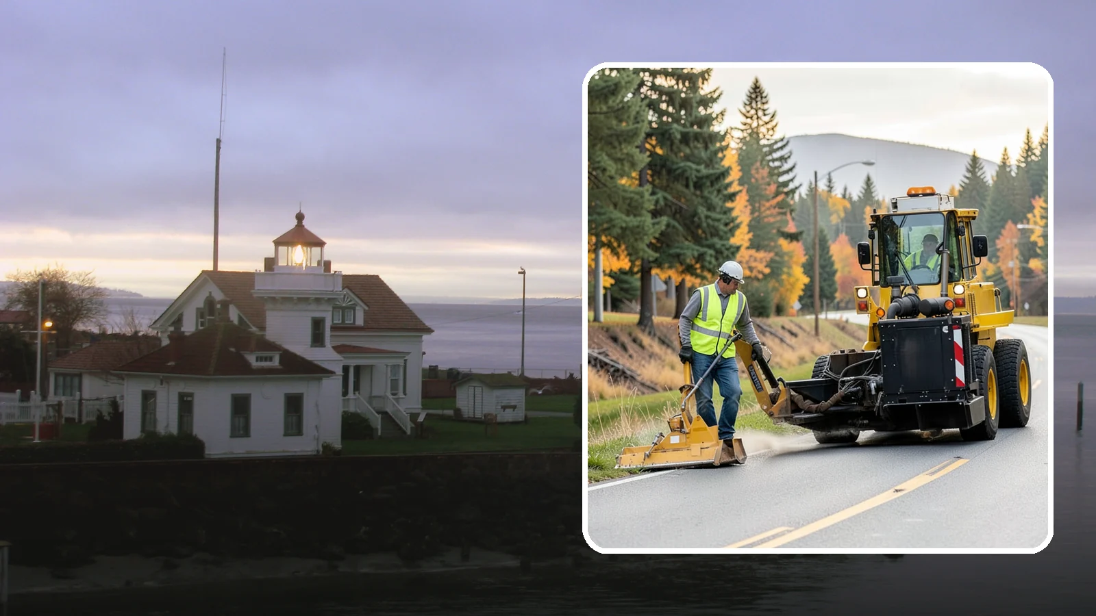 Shoulder Mowing in Mukilteo, Snohomish County, WA - Targeted shoulder mowing that clears the paved-edge vegetation strip to protect pavement integrity and pedestrian safety.
