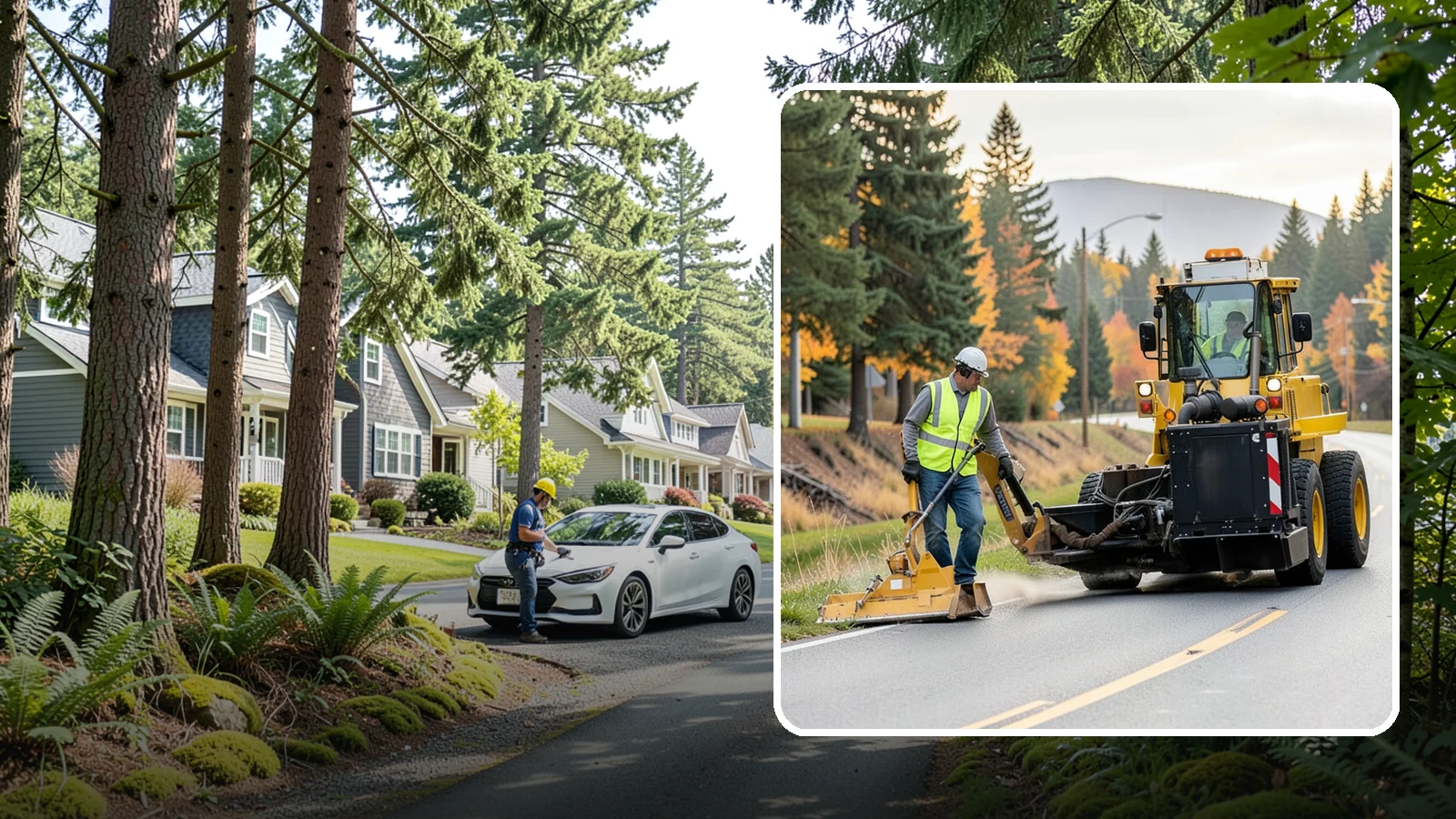 Shoulder Mowing in Normandy Park, King County, WA - Targeted shoulder mowing that clears the paved-edge vegetation strip to protect pavement integrity and pedestrian safety.