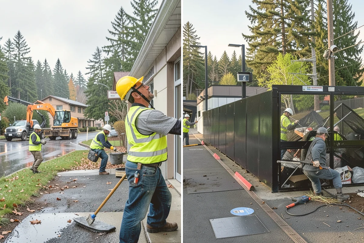 Shoulder Mowing in Orting, Pierce County, WA - Identify shoulder segments and obstructions such as posts, hydrants, and mailboxes
